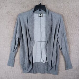 H By Bordeaux Sweater Womens Small Gray Cardigan‎ Open Long Sleeve Rayon Blend